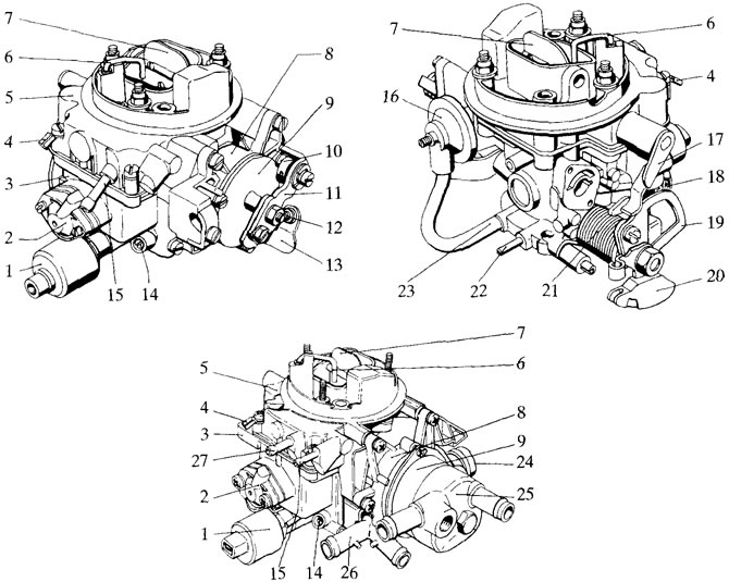 Устройство карбюратора Solex серии 36-1В1 и 36-1В3 (Карбюраторы фирмы ...