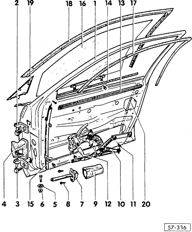 Снятие и установка / регулировка двери (Кузов / Интерьер / Volkswagen Passat  1988-1993) | VWmanual.ru