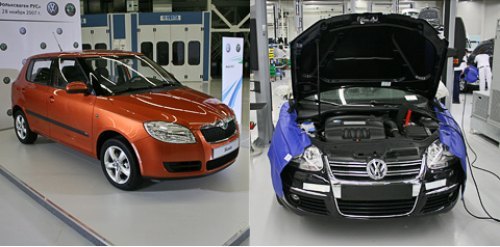 Volkswagen Jetta и Skoda Fabia второго поколения, «засвеченные» в единственном рабочем цеху,…