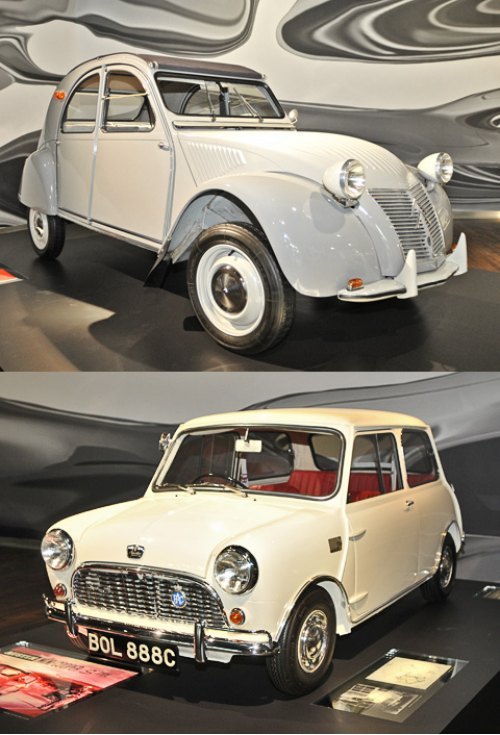 Но не только: рядышком стоит пара других народных автомобилей — Citroen 2CV и Austin Mini. По…