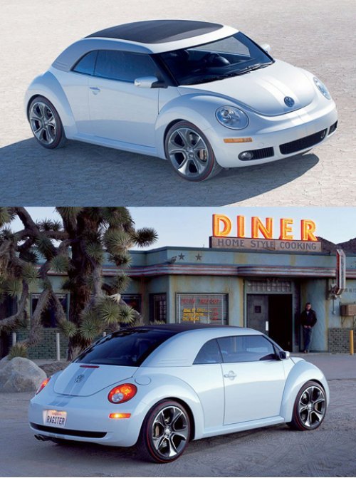 Volkswagen New Beetle Ragster был подан посетителям североамериканского мотор-шоу в 2005 году как…
