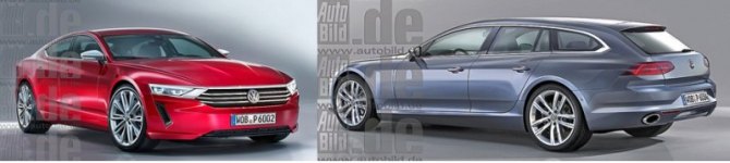 Так может выглядеть Volkswagen E-класса по мнению художников журнала AutoBild.