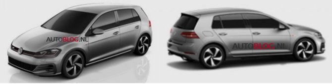 В Сеть просочились и изображения версии GTI. Также как и обычный хэтчбек, «подогретая» модификация…