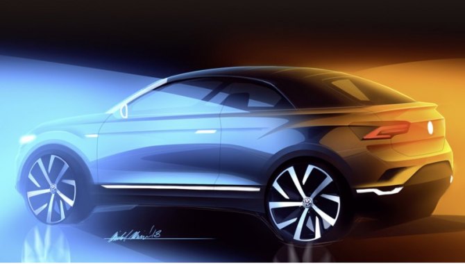 В открытом варианте T-Roc лишится пары створок, но приобретёт тканевый верх. Рельеф боковин…