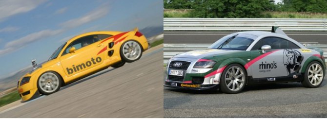 Модель MTM Audi TT Bimoto в более «гладком» варианте (желтый образец слева) была собрана в…