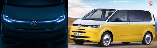 Официальный тизер (слева) позволяет оценить, насколько журнал Auto Bild угадал с формой оптики T7.…