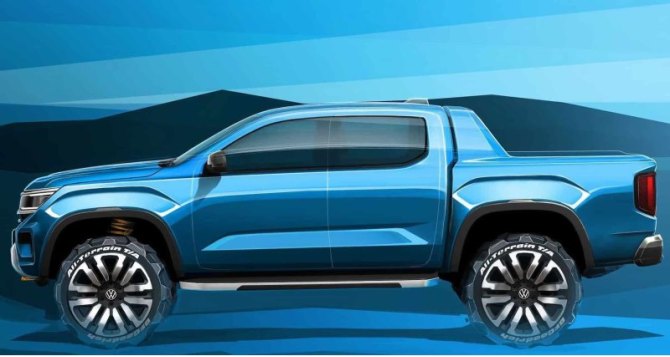 Volkswagen Amarok 2 поколения вновь показали на эскизах