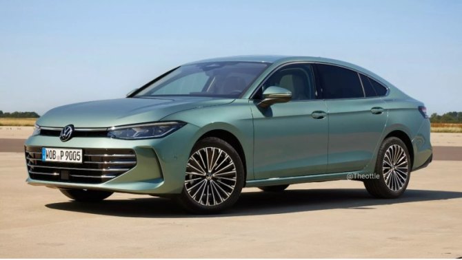 Рендер VW Passat B9 в кузове седан