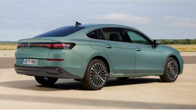 Рендер VW Passat B9 в кузове седан