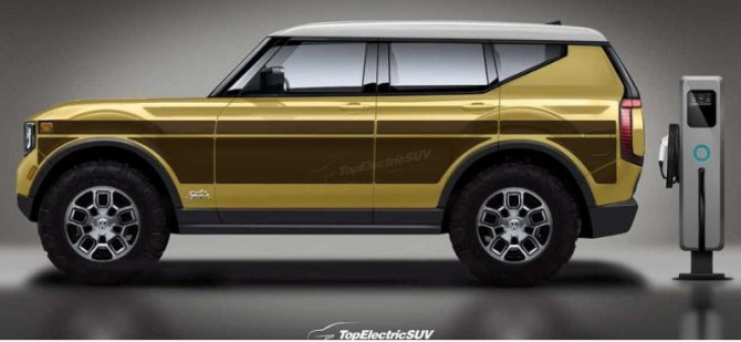 На рендере представлен электрический внедорожник VW Scout