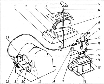 Rysunek 6.24. Mechanizm wyboru biegów - skrzynia automatyczna