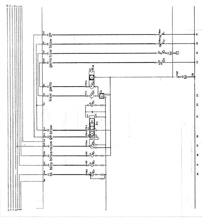S 03 Wiring diagram of the oil pressure sensor. Models 1.1, 1.3 and 1.6 up to 07.87.
