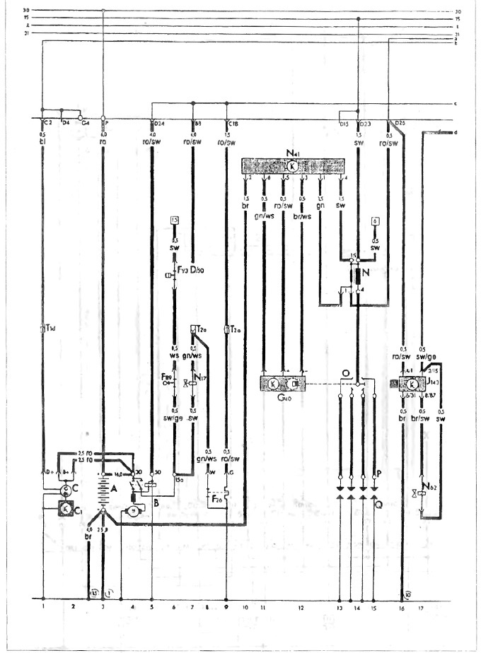 S-30 Schema electrică a demarorului, generatorului, bateriei, sistemului de aprindere și a…