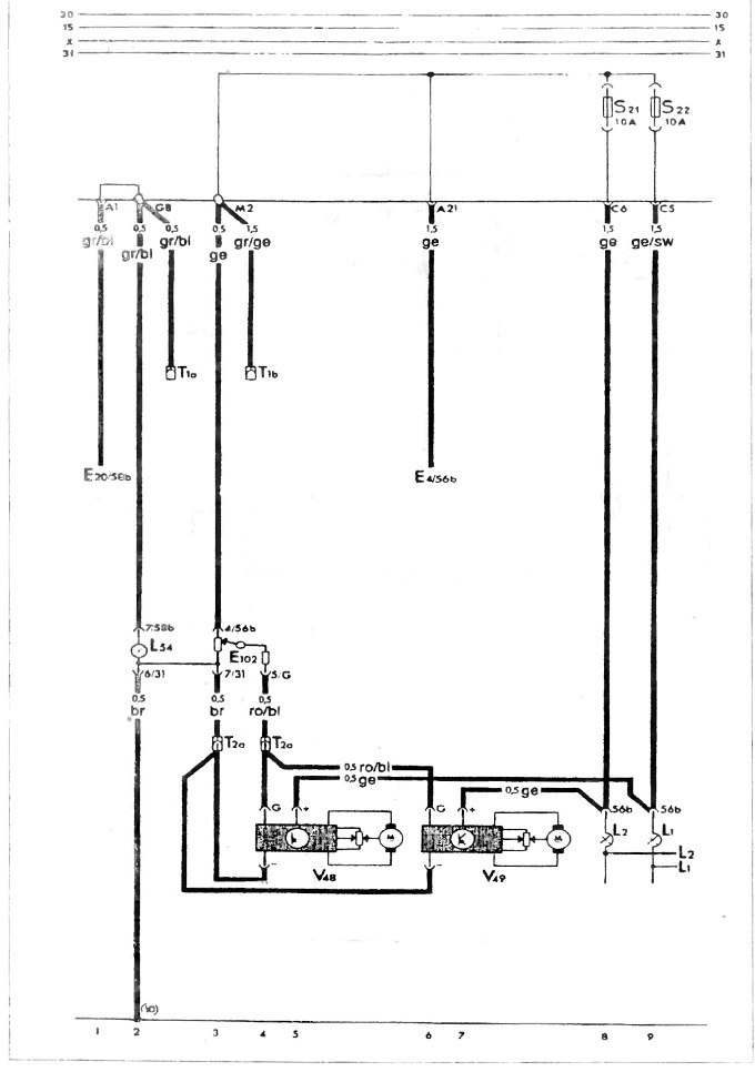 S-34 Schema electrică a elementelor instalate în transmisia automată. Modele 1.6.