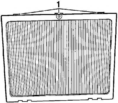 3. Check that the outer slats of the filter element (arrows) are correctly positioned in the frame.