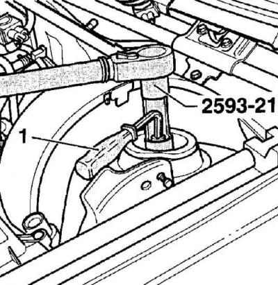 9. Using a large screwdriver blade or a pry bar, loosen the gap in the steering knuckle. At the…
