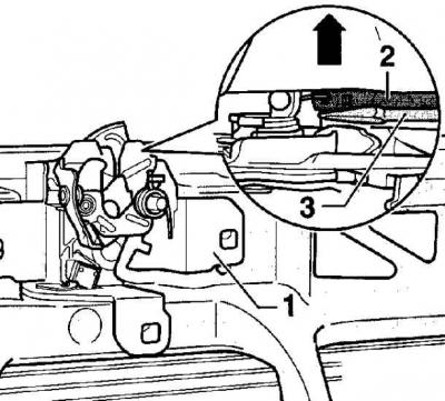 4. Remove the hood lock bracket.