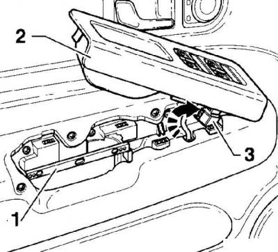 2. Insert a thin screwdriver blade between the handle cover (1) and the recessed handle (2) and…