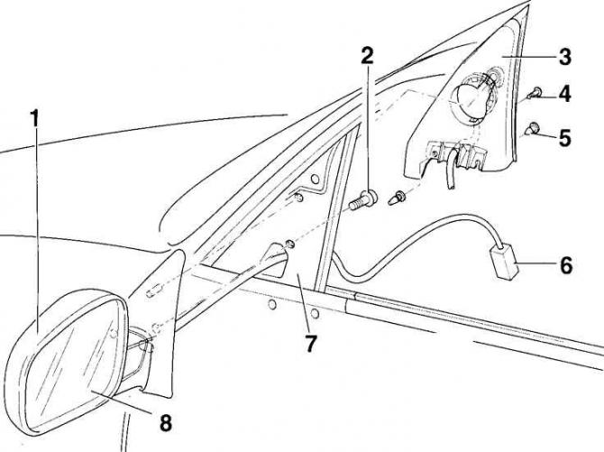 Outside rear view mirror