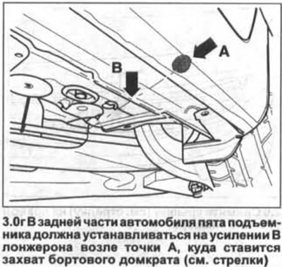 У задняй частцы аўтамабіля пята пад'ёмніка павінна ўсталёўвацца на ўзмацненні Ў ланжэрана поруч…