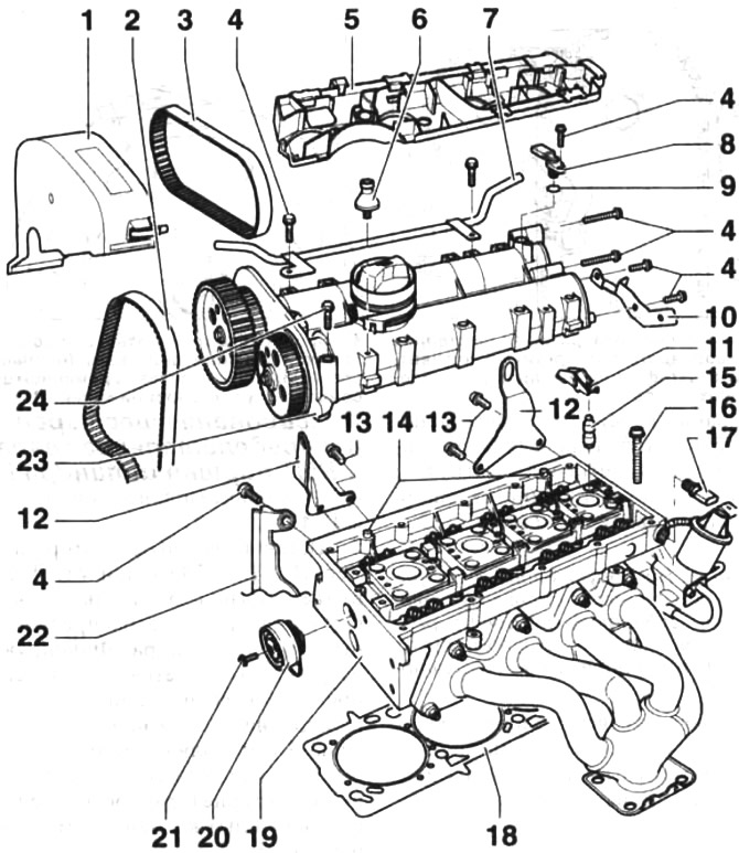 Гольф 4 как снять двигатель Volkswagen Golf 2003-2008: Cylinder head (gasoline engine 1.4 liters, 75 hp s., 