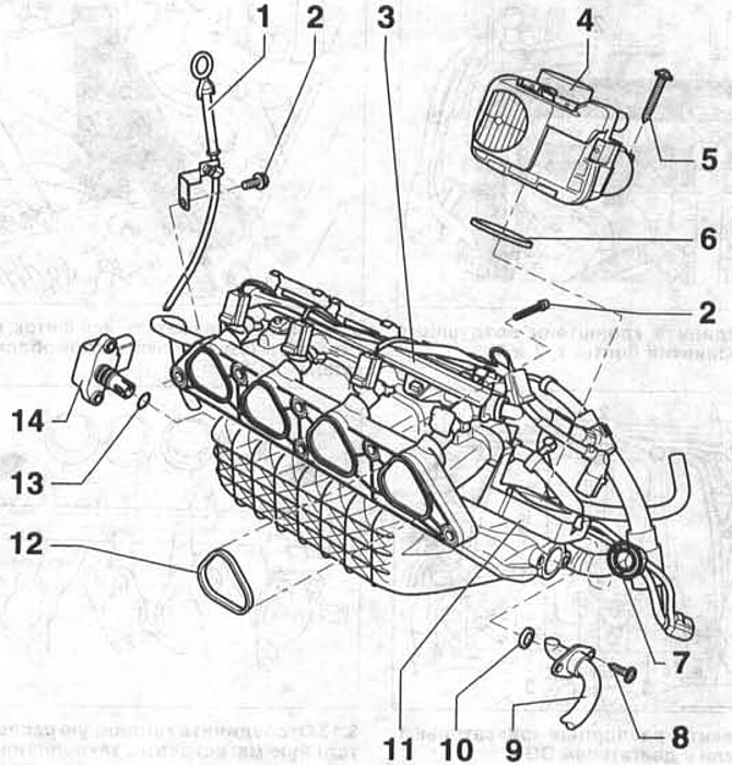2.0. Usisna grana. Automobili s 1,4-litrenim benzinskim motorom VSA