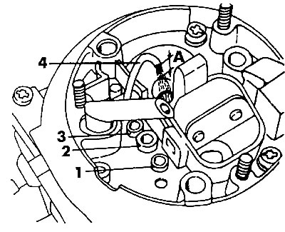 Figure 143. Jets in the carburetor cover 2EZ: 1 - idle air jet; 2 - compensating air jet with…