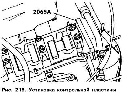 Монтирайте специална контролна плоча (№ 2065 A) върху главата на цилиндъра от страната на маховика…