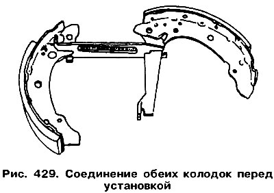 Усталюеце распорную планку на ранейшае месца і злучыце абедзве калодкі так, як паказана на мал. 429.