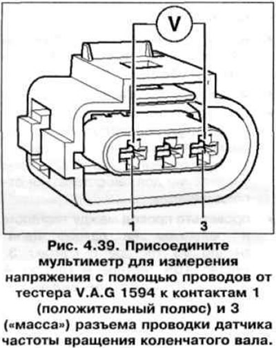 Как проверить датчик коленвала мультиметром не снимая Volkswagen Polo 1995-2003: Проверка датчика частоты вращения коленчатого вала (С