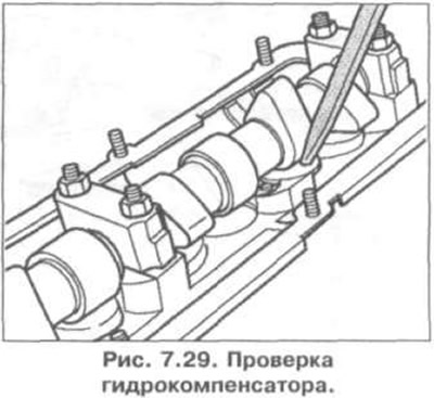 прижмите гидрокомпенсатор с помощью деревянного или пластикового клина (рис. 7.29). Если при…
