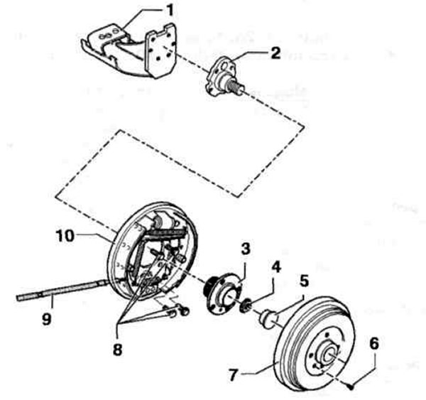 Рис. 9.51. Колесный подшипник автомобилей Caddy с 10.99 г. выпуска: