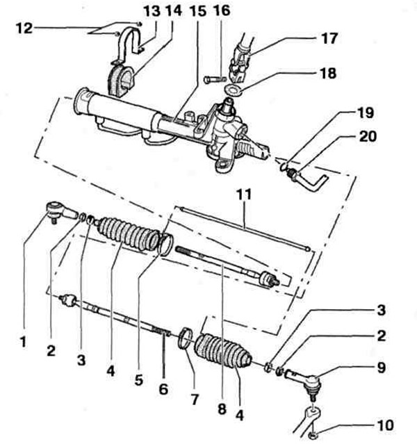 Рис. 10.10. Рулевой механизм: