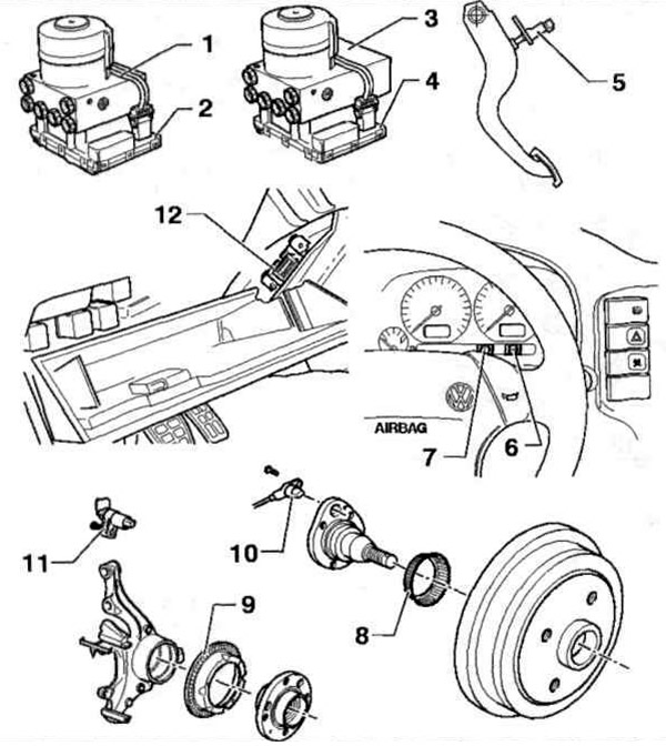 Как снять блок абс фольксваген поло Volkswagen Polo 1995-2003: ABS anti-lock braking system (Chassis / Brake system)