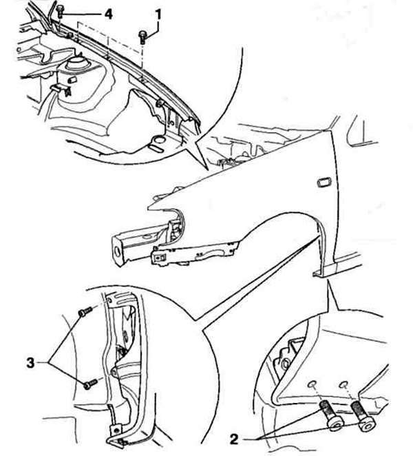 Как снять передние крылья поло седан Volkswagen Polo 1995-2003: Front fender (Body / Exterior) VWmanual.ru