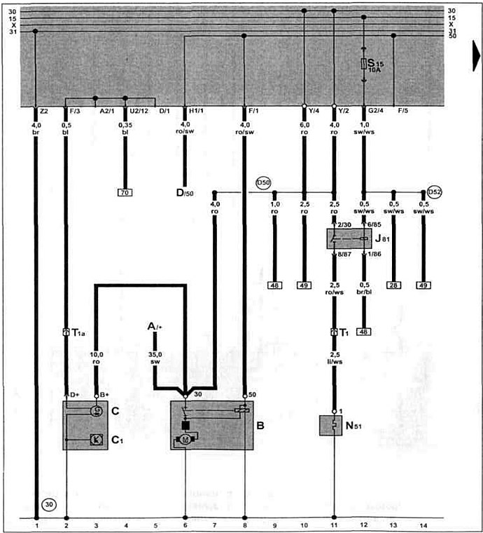 Фольксваген поло седан схема генератора Volkswagen Polo 1995-2003: Alternator, starter, intake manifold preheater (from 