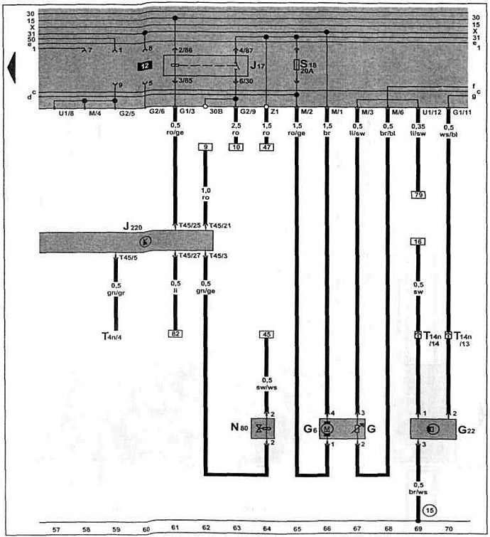 Блок управления системой Motronic, электромагнитный клапан бачка СУПБ, система подачи топлива,…