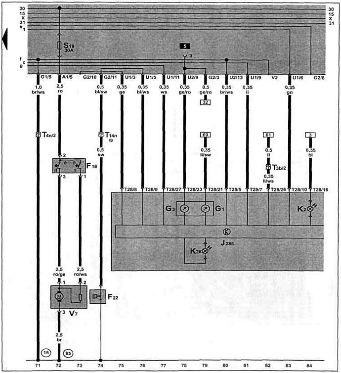 Щиток приборов, указатель уровня топлива, указатель уровня и температуры охлаждающей жидкости,…