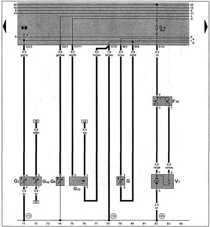 Датчик многофункционального индикатора, датчик скорости, датчик температуры охлаждающей жидкости.