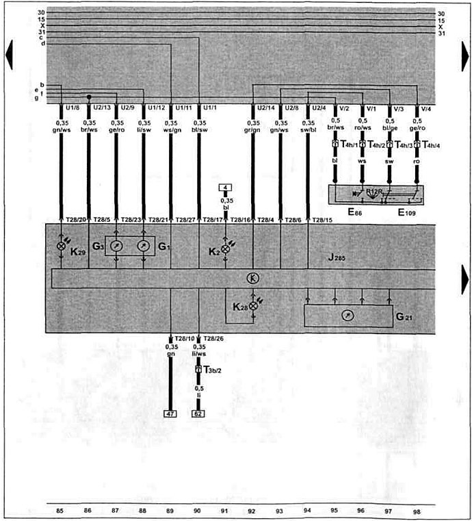 Щиток приборов, указатель уровня и температуры охлаждающей жидкости, указатель уровня топлива,…