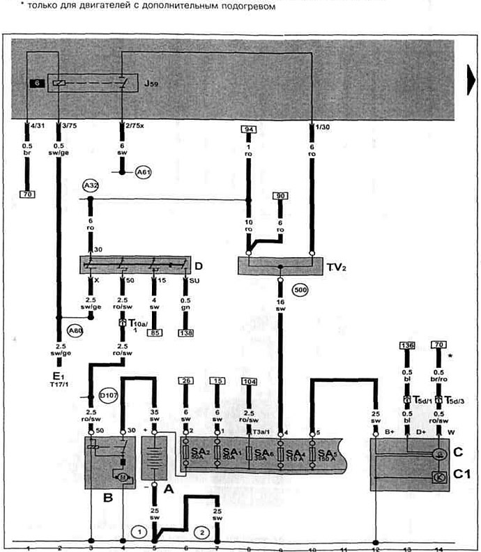Стартер, аккумулятор, генератор, реле-регулятор, выключатель зажигания, распределитель проводов для…