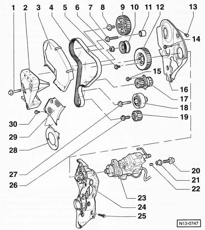 1 — болт, 45 Нм