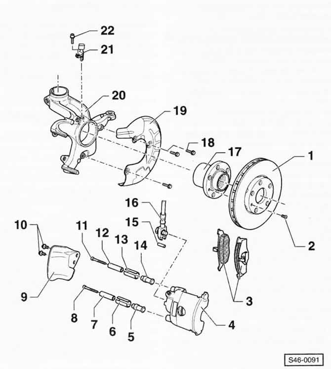 1 — тормозной диск