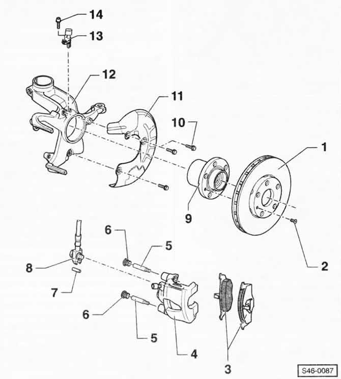 1 — тормозной диск