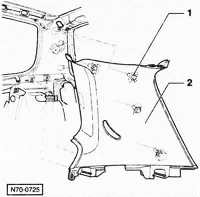 Как снять облицовку стойки golf iv Volkswagen Polo 2001-2009: Зняцце і ўстаноўка верхняга абліцоўвання стойкі З аўт