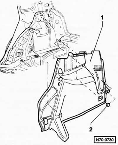 Откинуть вперед подушку и спинку заднего сиденья.