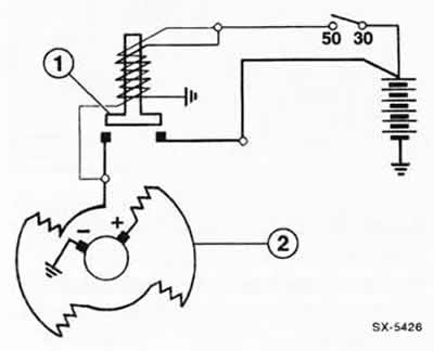 Схема включения стартера/тягового реле