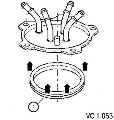 11. Install a new seal (1) into the top of the fuel filter.
