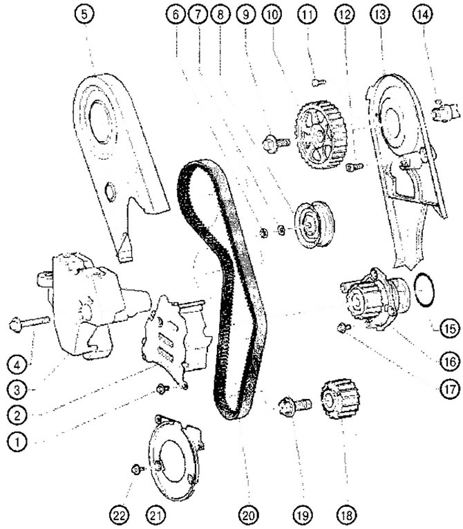 VC1.078. Timing drive for 1.6L petrol engines BGU, VSE, BCF:
