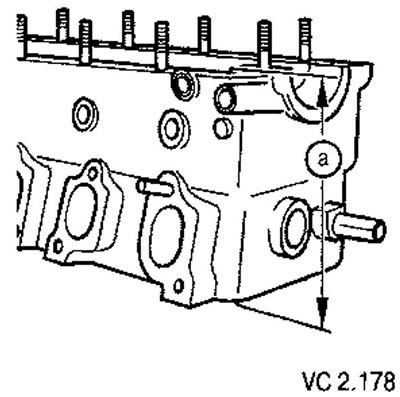 Allowance for machining the cylinder head: dimension (a) not less than 132.9 mm.